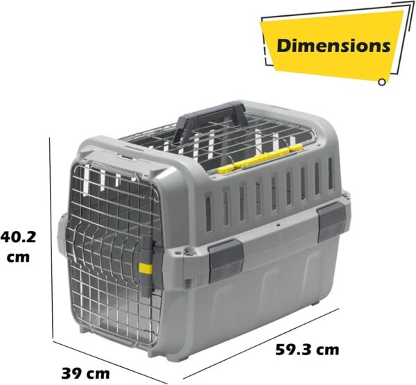 CAT CENTRE Pet Transporter Kitten Dog Sturdy Carrier Crate Two-Door Travel Basket Box 3 Sizes - Image 6