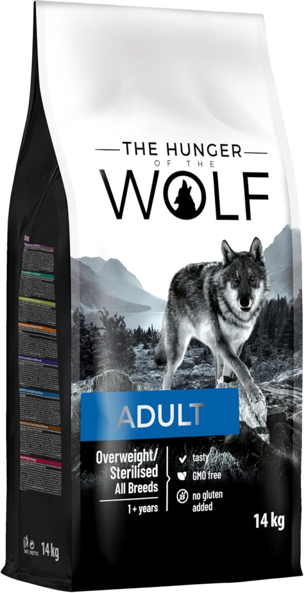 The Hunger of the Wolf Dry Dog Food - For Overweight and/or Sterilised Dogs, Light Formula with Chicken, Adult - 14 kg